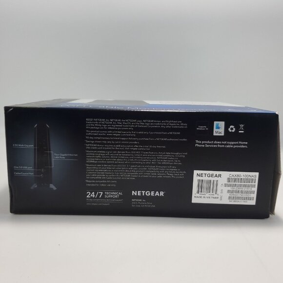 NETGEAR Nighthawk CAX80 AX6000 8-Stream Wi-Fi 6 Cable Modem Router - Tested - Picture 7 of 16